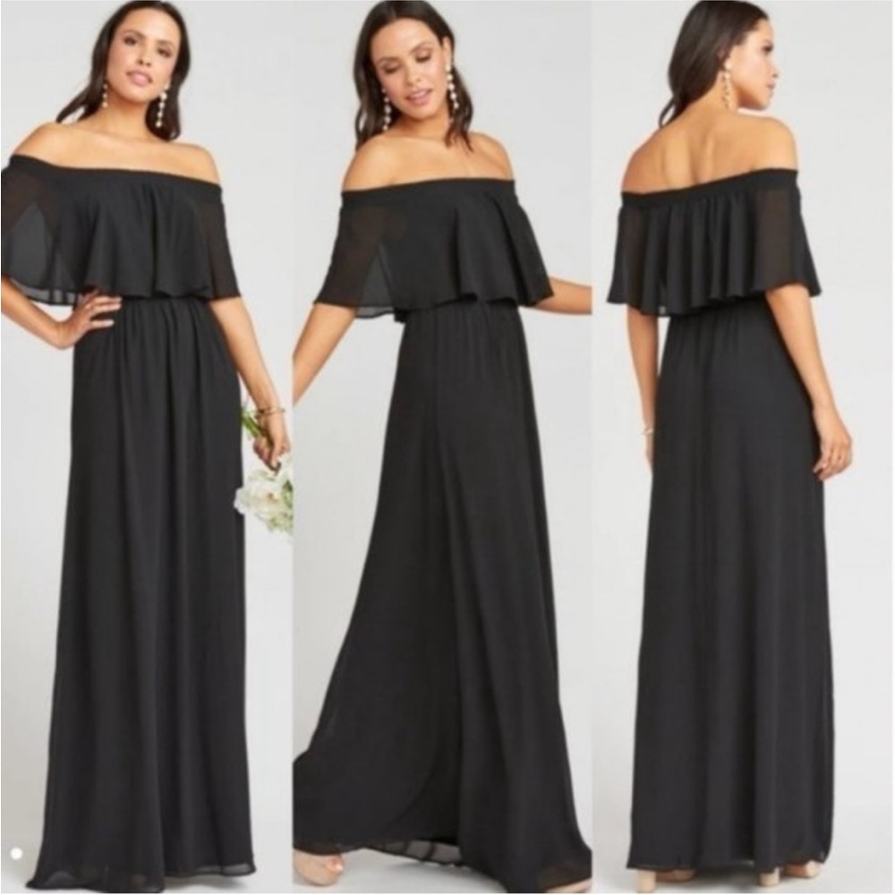 Show Me Your Mumu Black Chiffon Hacienda Maxi Dress